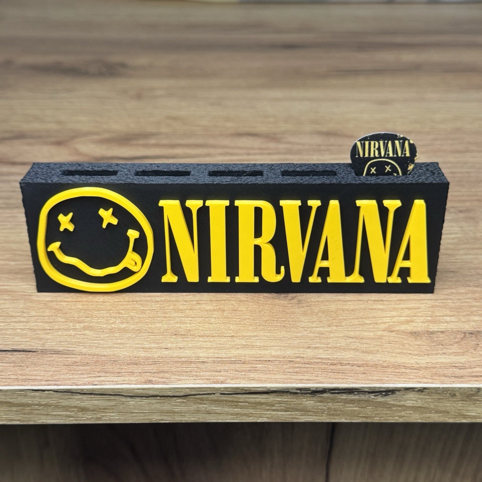 Guitar Pick Holder Stand Nirvana Themed Desk Display Guitar Pick Organizer