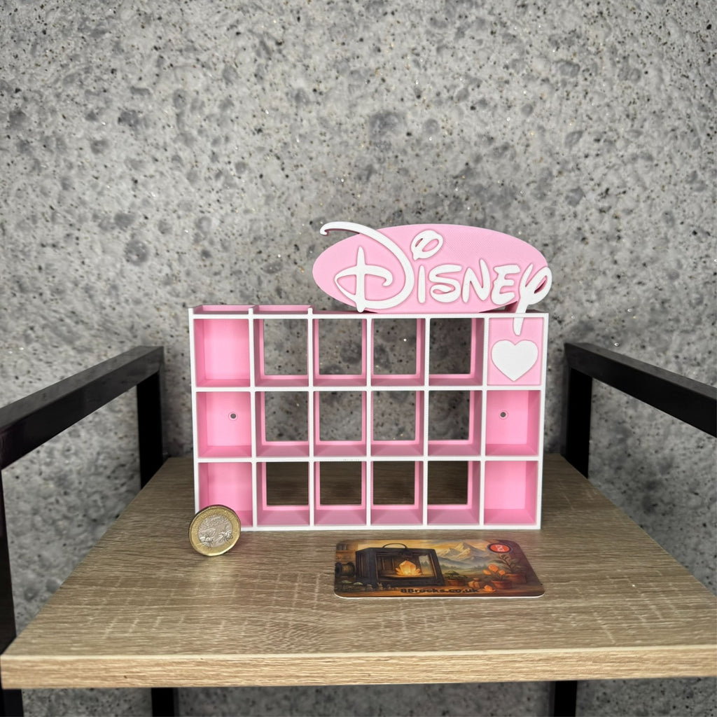 Shelf for Bitty Pop Disney themed 19 slots display pink white