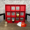 Display Shelf for Kinder Joy Figures — 12 Slots Red — Mini Toy Collector Stand