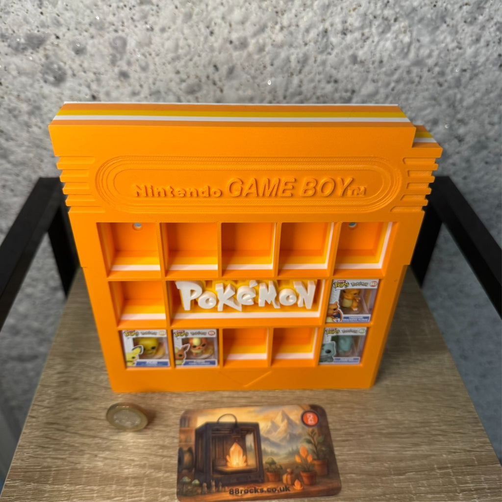 Display Shelf Organizer for 12 Bitty Pop boxes Game Boy Pokemon themed