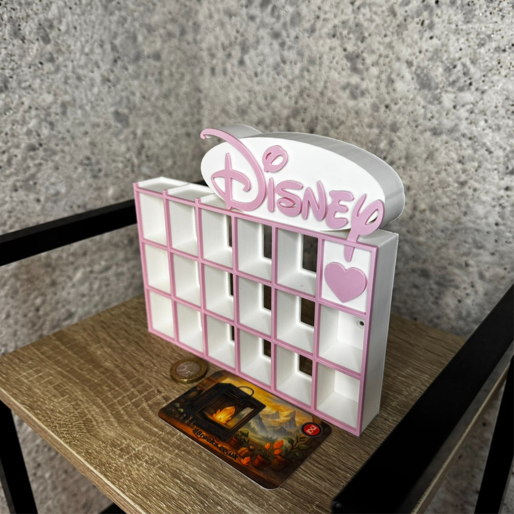 Display Shelf for Bitty Pop Disney themed 19 slots unit white pink