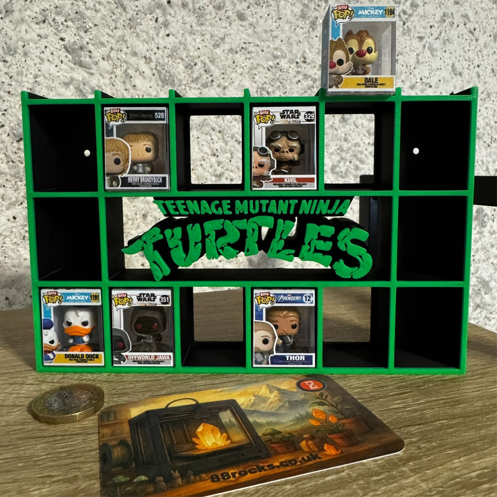 Display Shelf for Bitty Pop mini figures Teenage Mutant Ninja Turtles themed