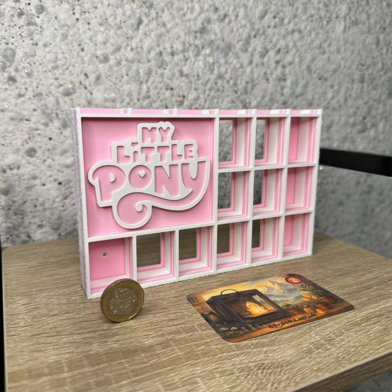 Display Shelf for Bitty Pop boxes My Little Pony themed Pink and White