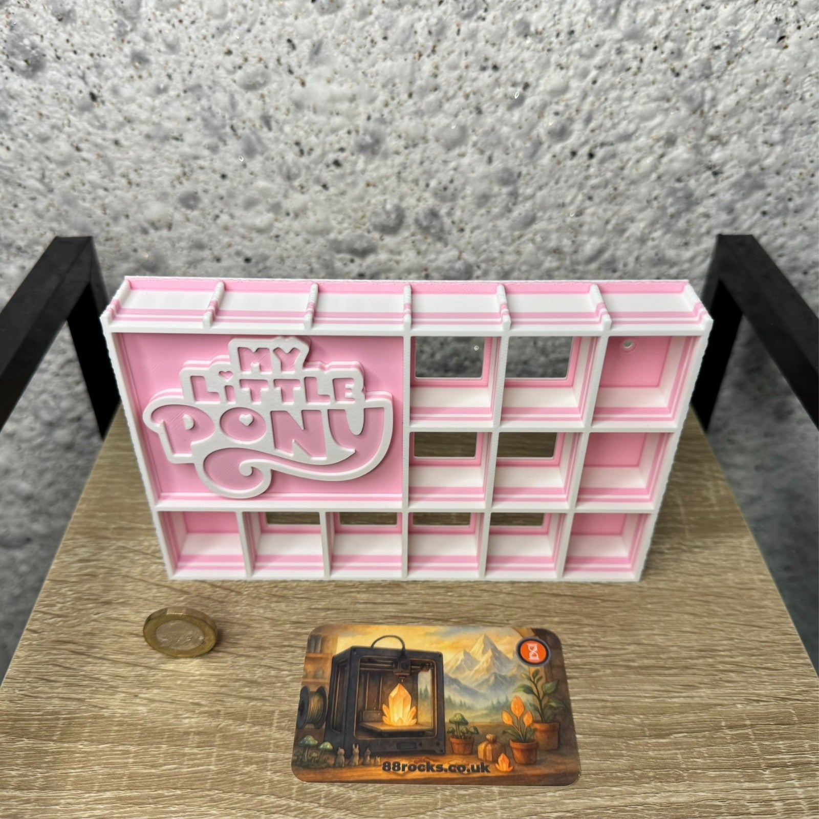 Display Shelf for Bitty Pop boxes My Little Pony themed Pink and White