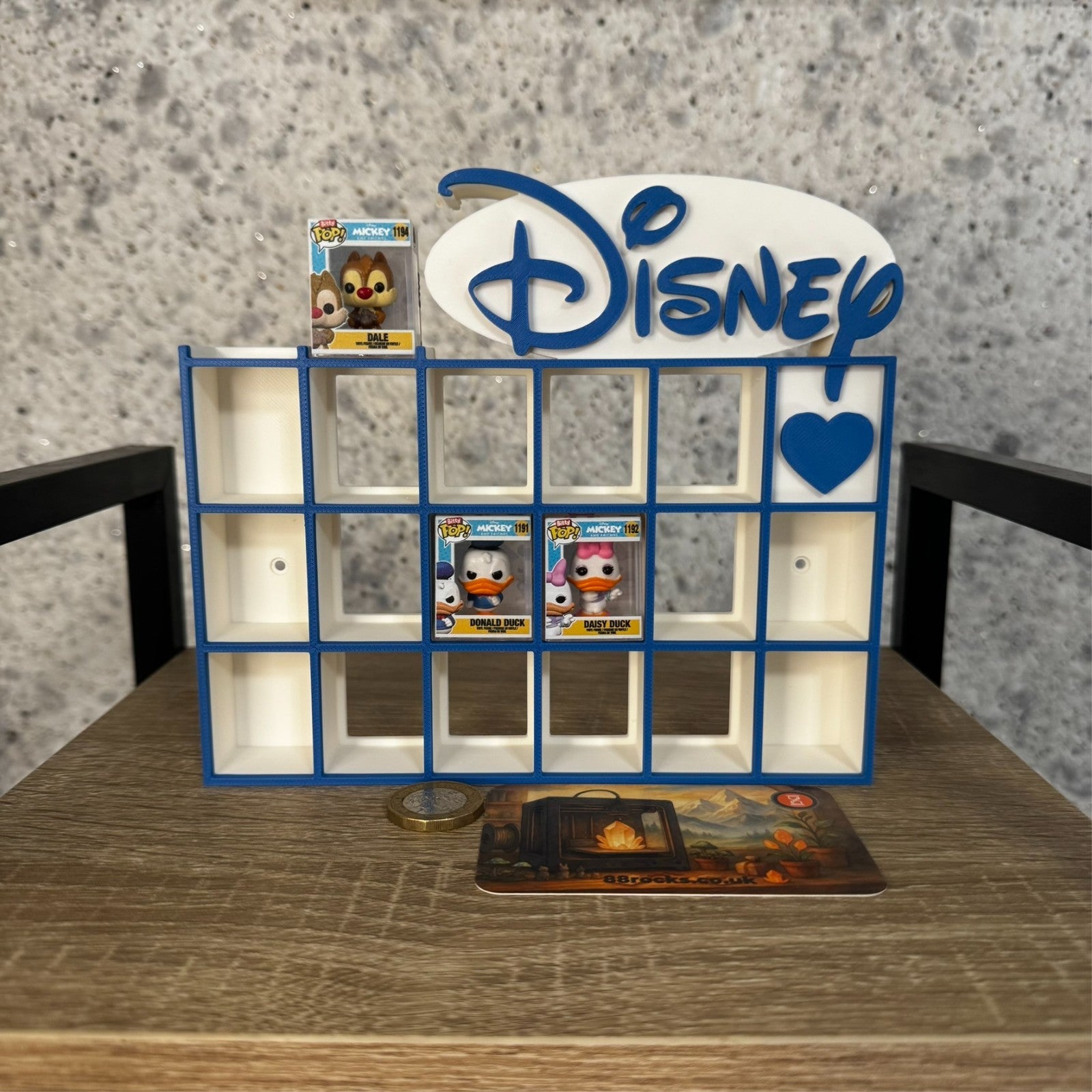 Display Shelf for Bitty Pop Disney themed 19 slots unit w&b