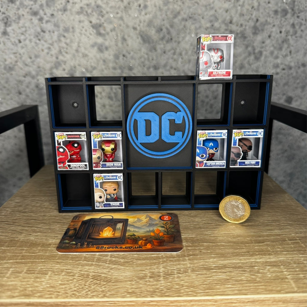 Display Shelf for Bitty Pop DC themed black blue
