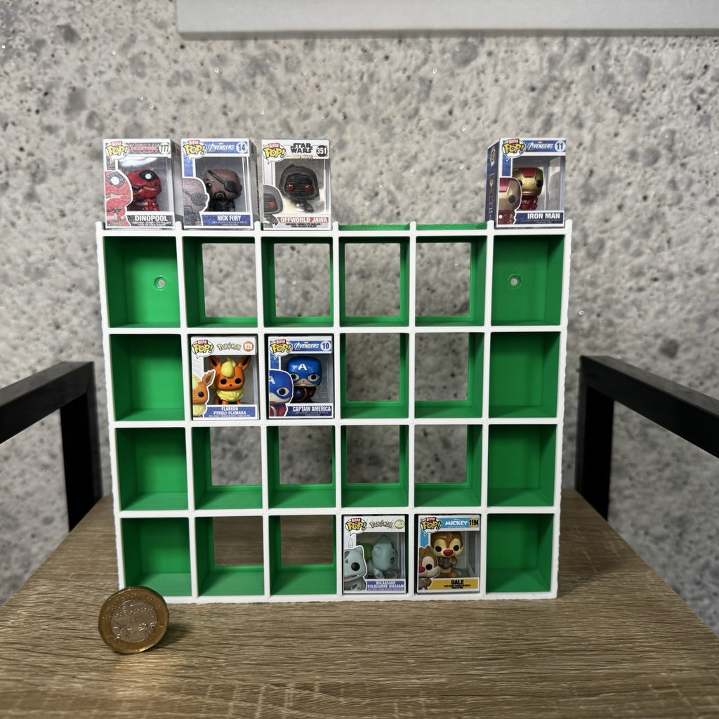 Display Shelf for Bitty Pop Boxes 30 slots organizer  Bamboo Green