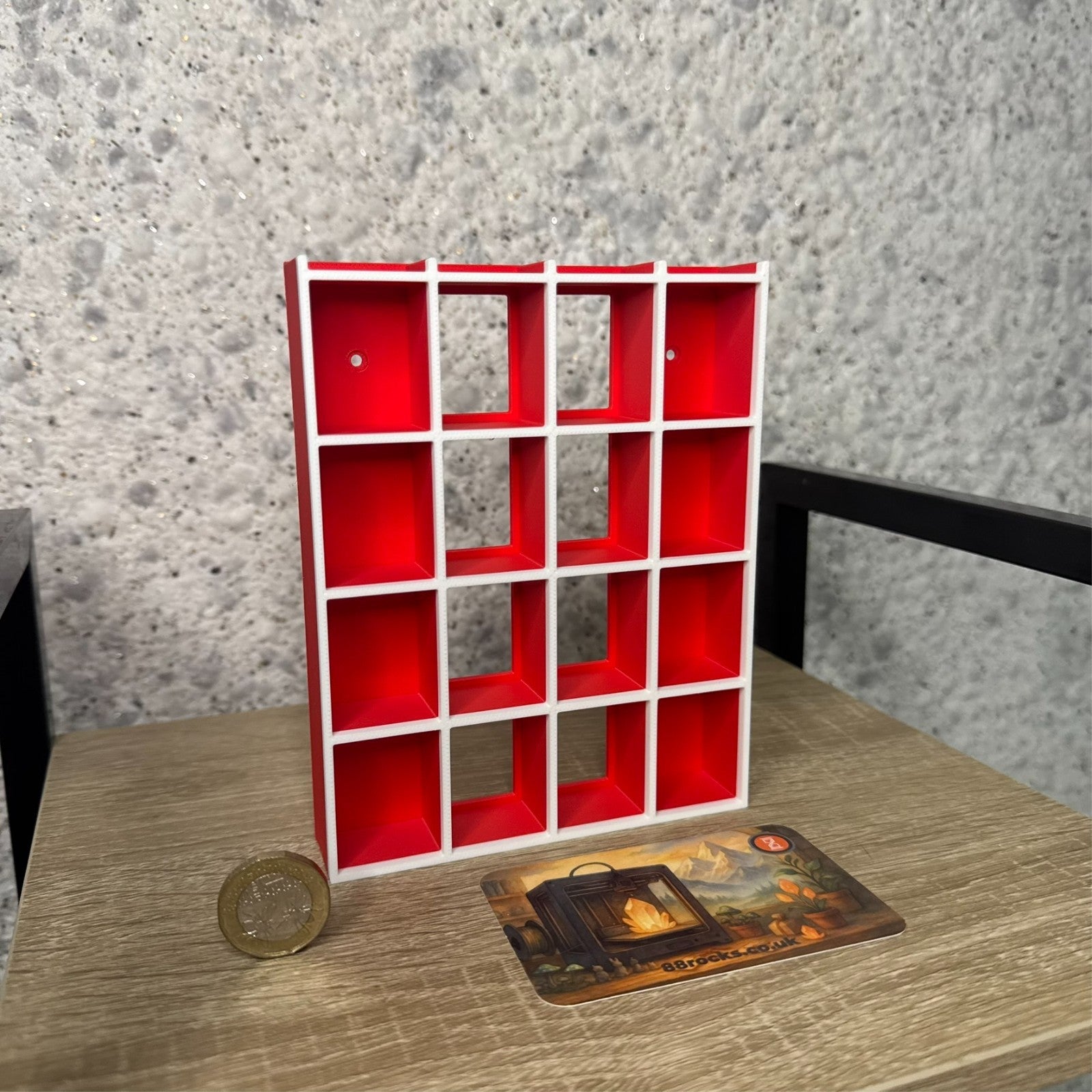Display Shelf for Bitty Pop 20 slots organizer red white