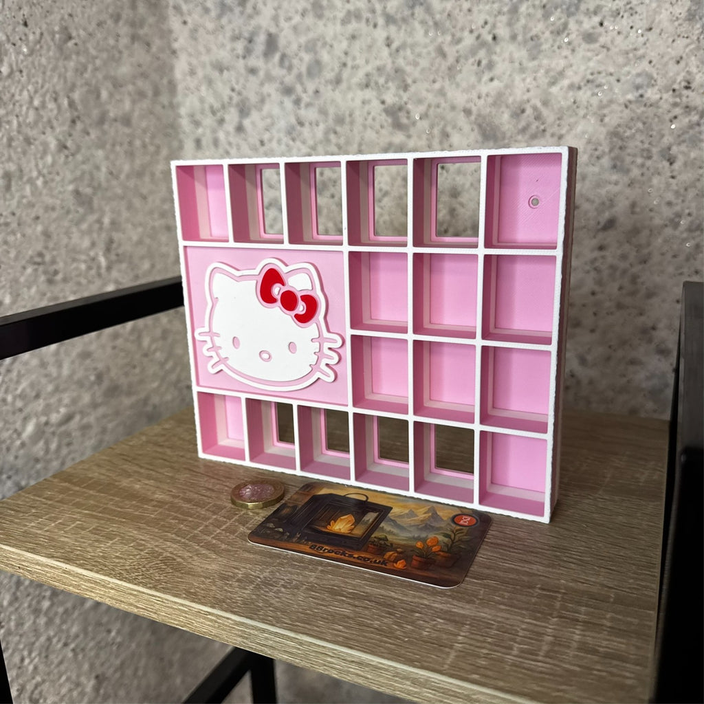 Display Shelf for Bitty Pop stand mini figures Hello Kitty themed 18 slots unit