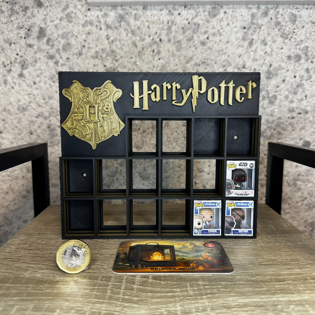 Display Shelf Organizer for 16 Bitty Pop boxes Harry Potter themed.