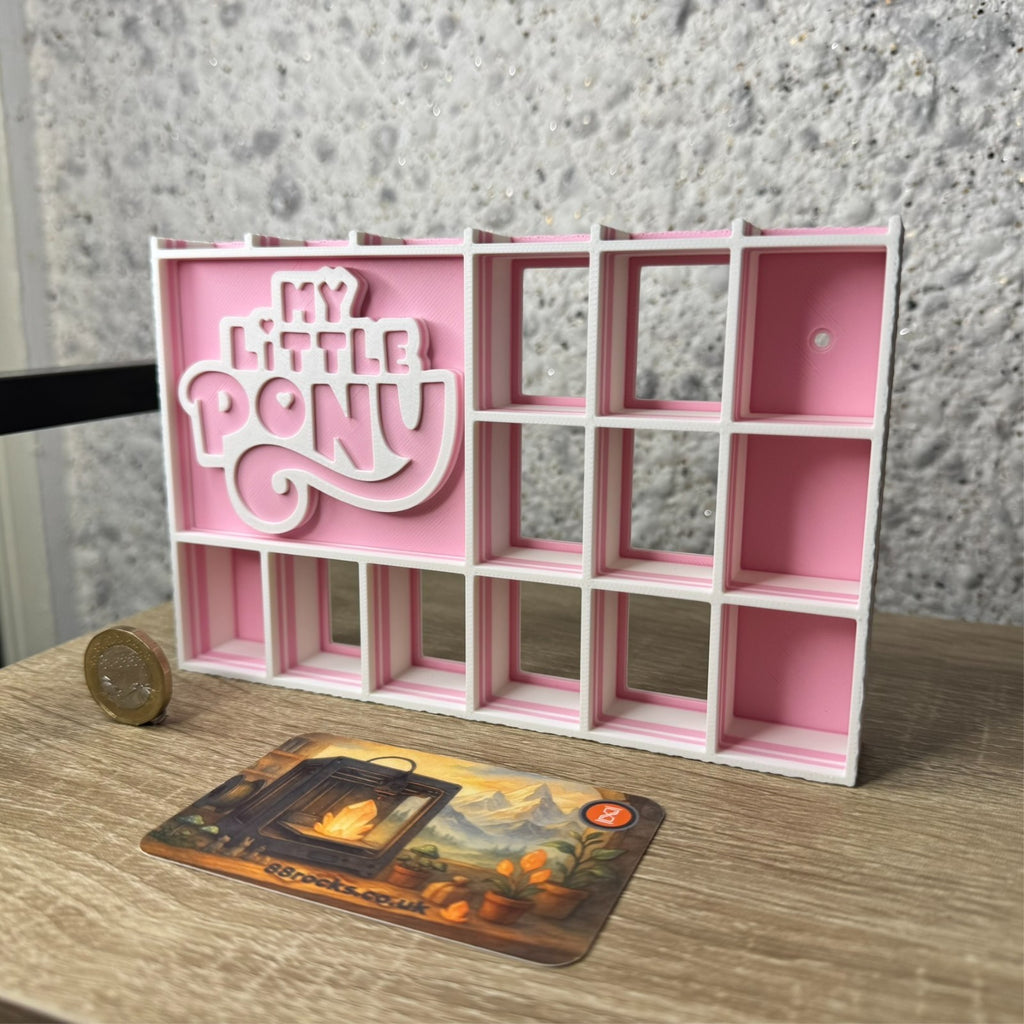 Display Shelf for Bitty Pop boxes My Little Pony themed Pink and White