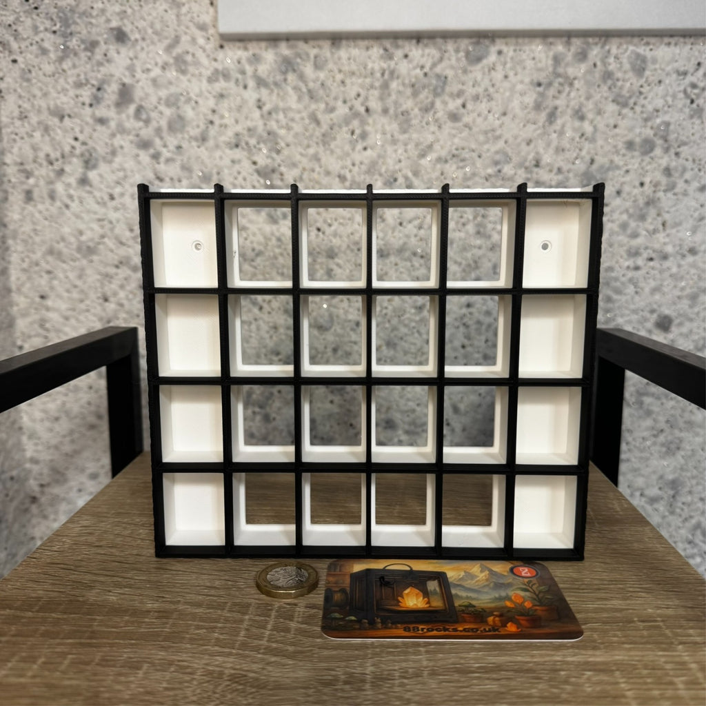 Shelf for Bitty Pop – Holds 30 Figures – White and Black Wall/Desk Display Stand