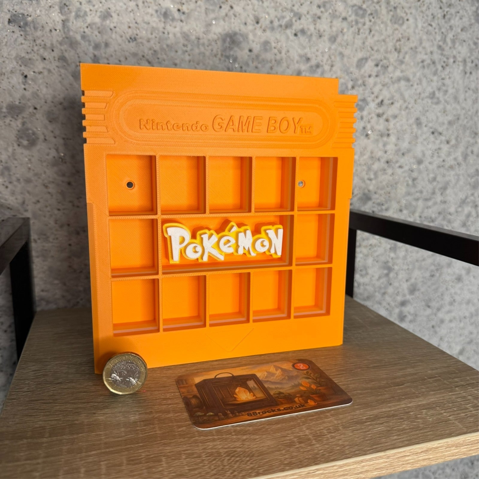 Display Shelf Organizer for 12 Bitty Pop boxes Game Boy Pokemon themed