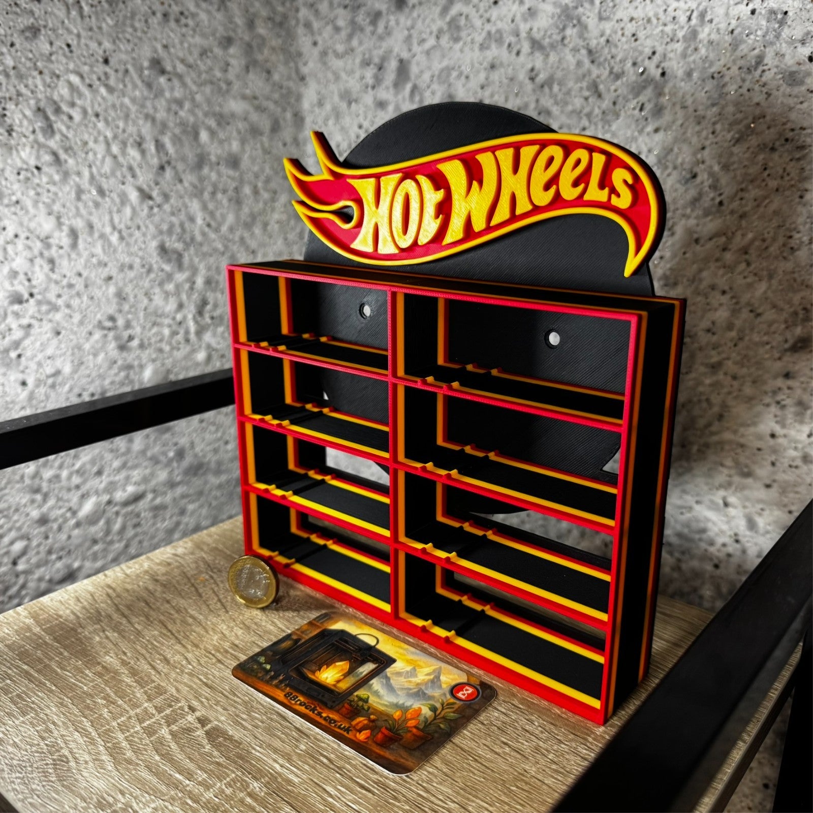 Display Shelf Organizer for Hot Wheels Cars – 8 Slots – 3D Printed