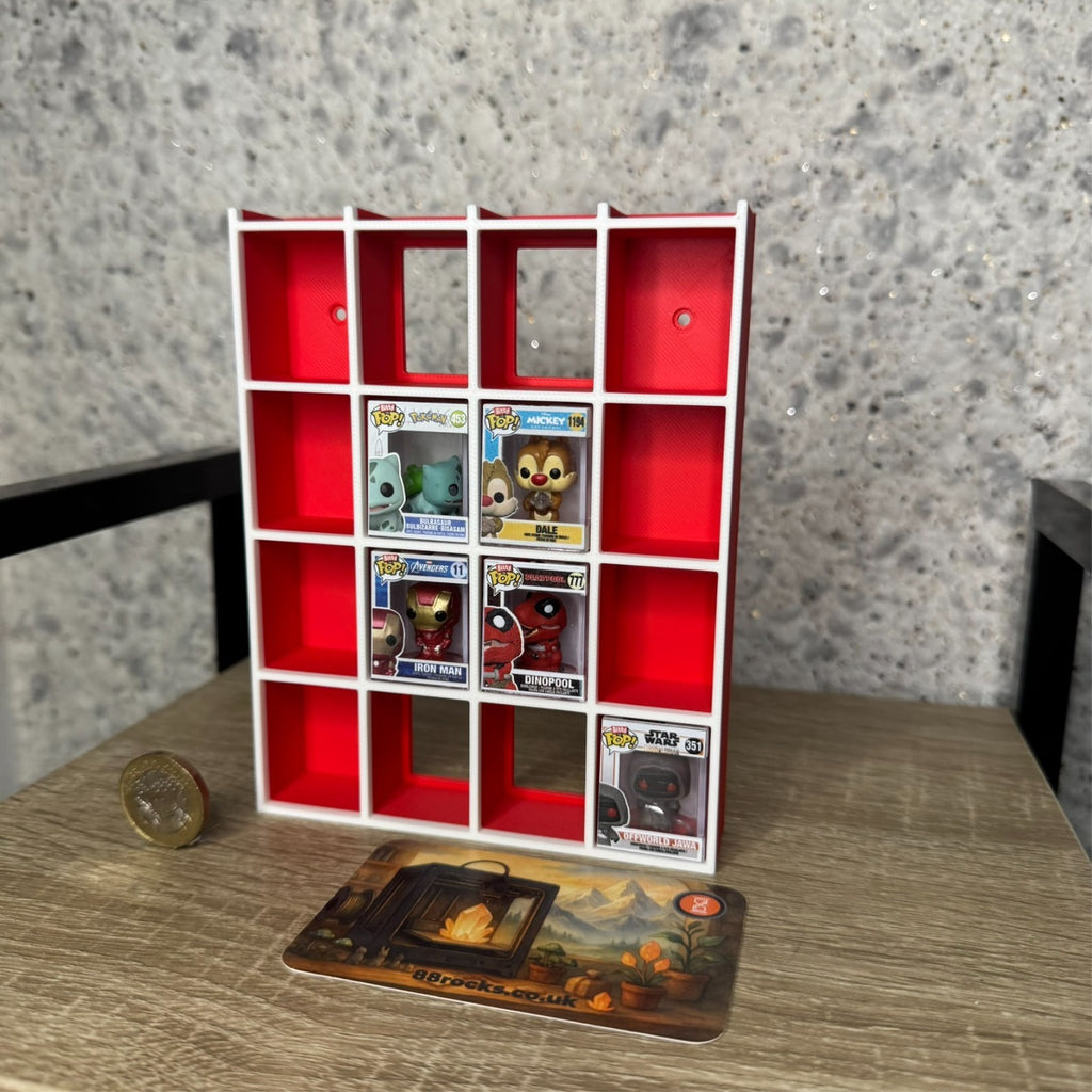 Display Shelf for Bitty Pop 20 slots organizer red white