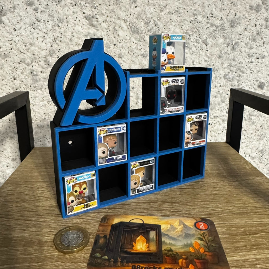 Display Shelf for Bitty Pop Avengers themed 16 slots stand organizer