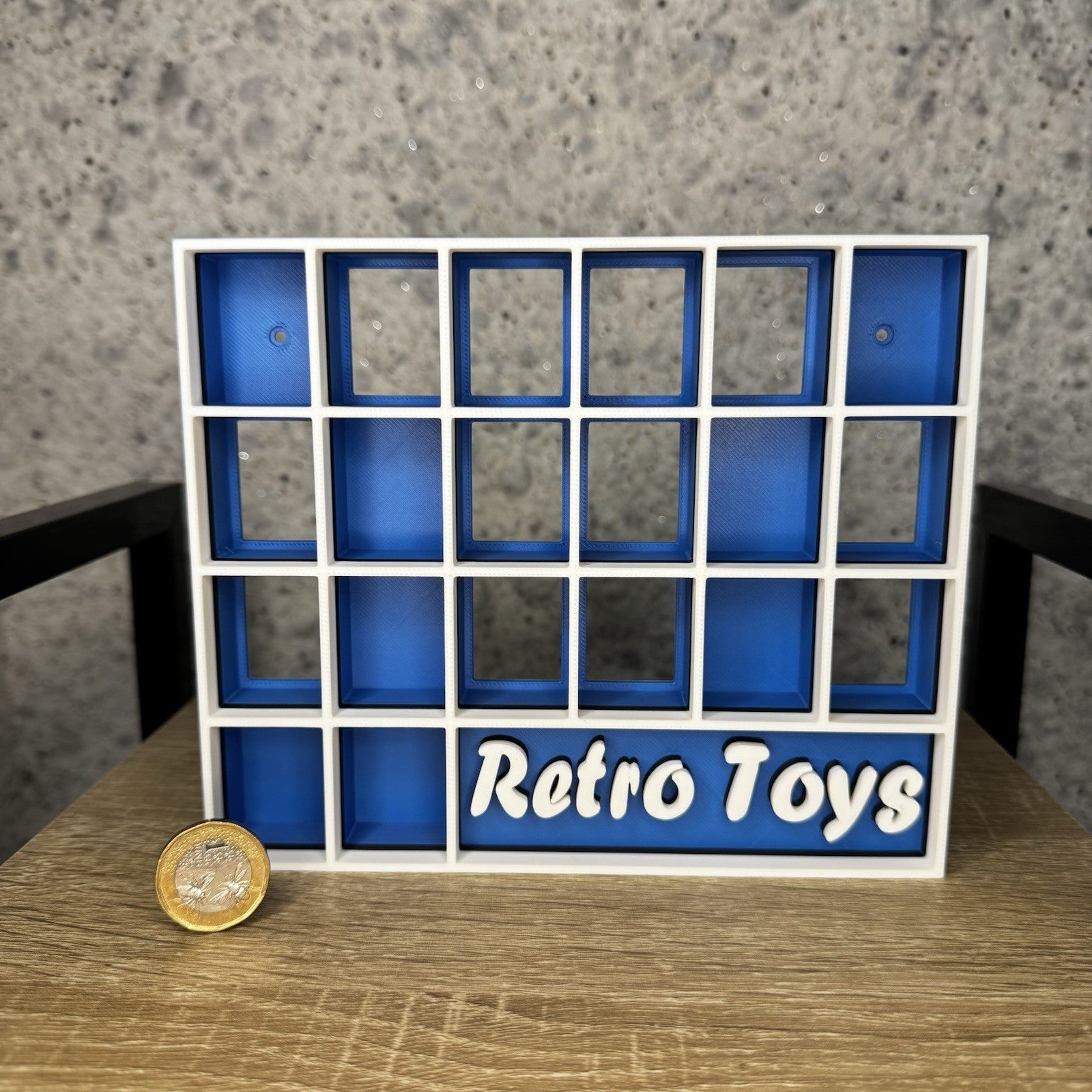 Display Shelf Organizer for 20 Bitty Pop boxes — Retro Toys themed