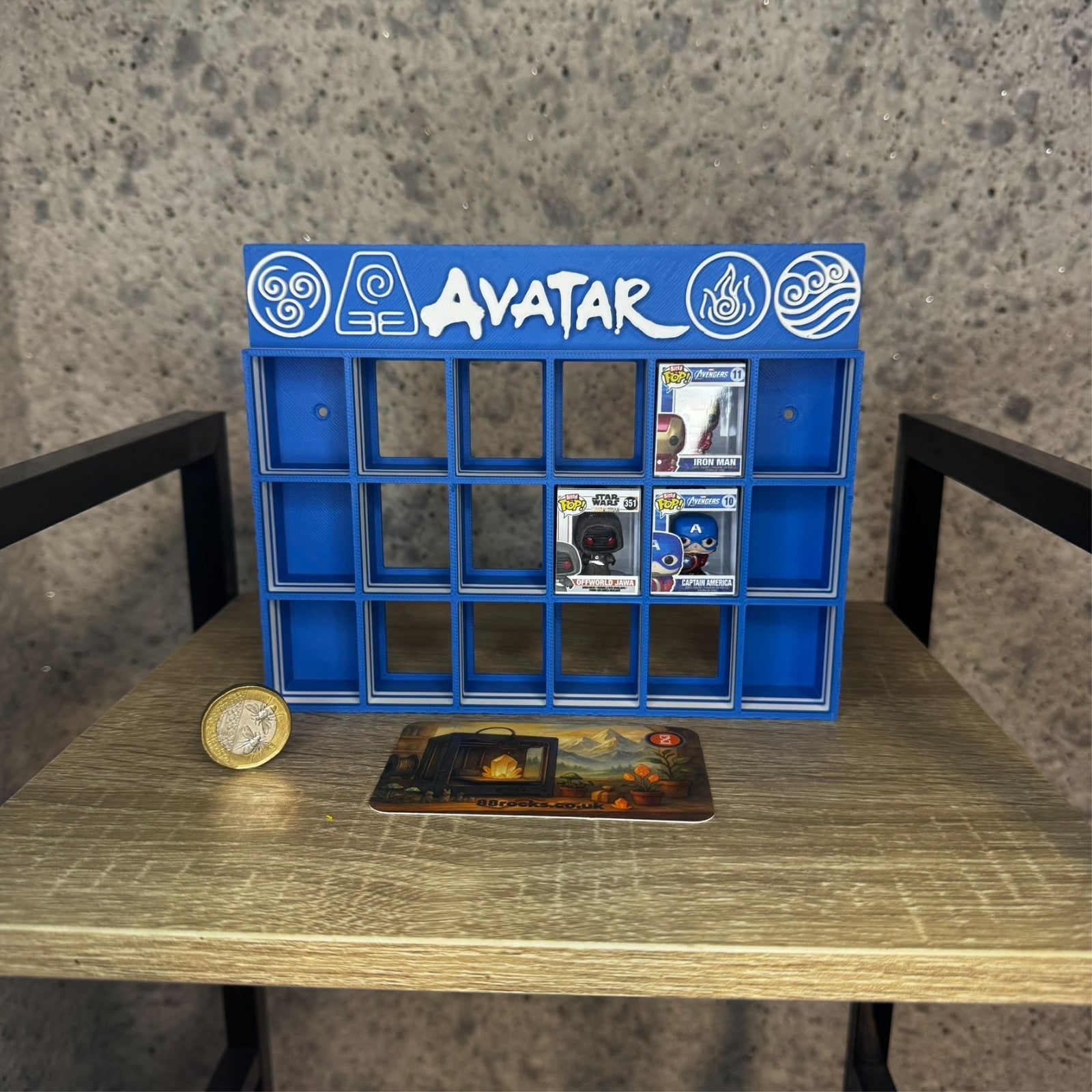 Display Shelf for Bitty Pop Avatar Last Airbender Fan art  themed, 18 slots