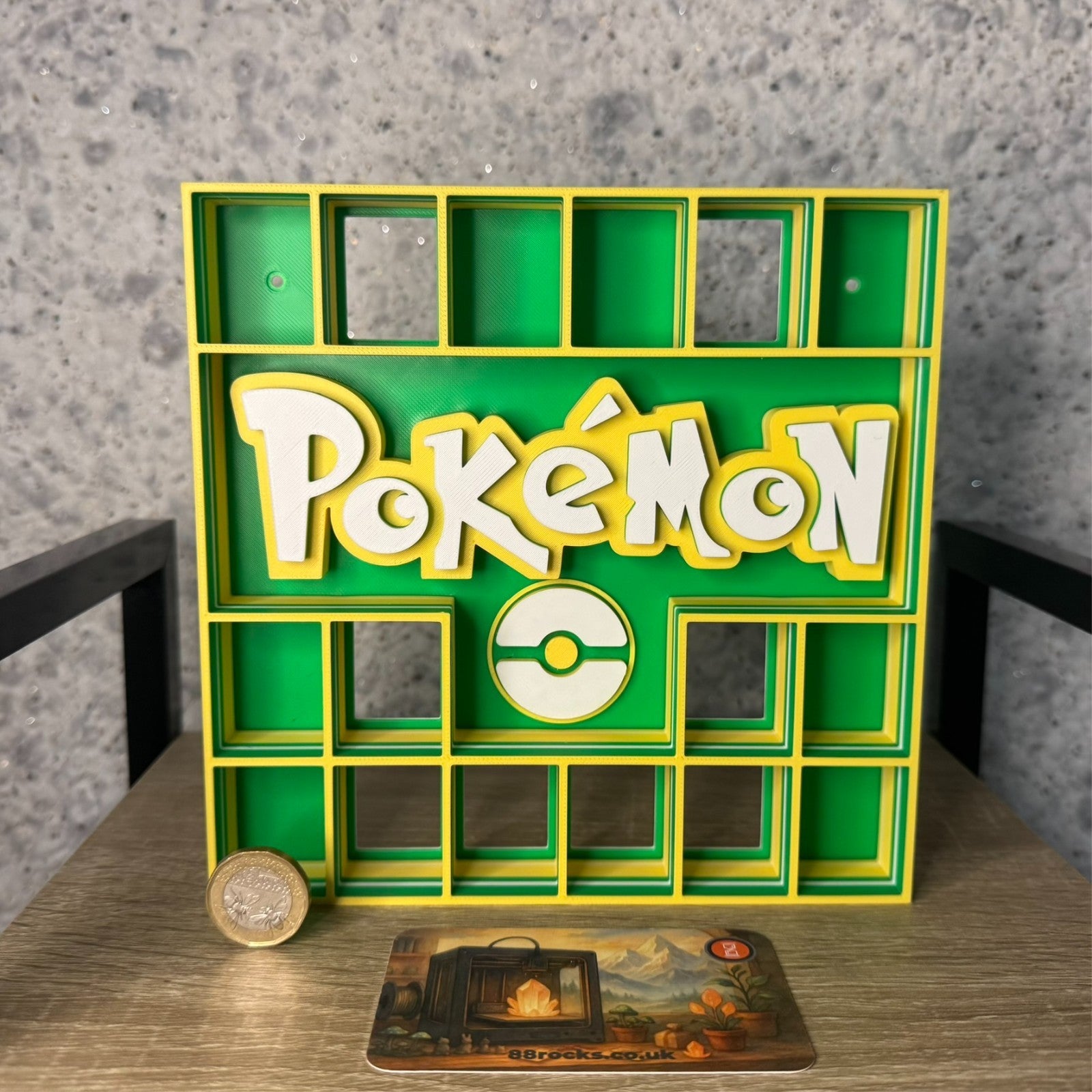 Display Shelf for Bitty Pop Pokemon themed, 16 slots
