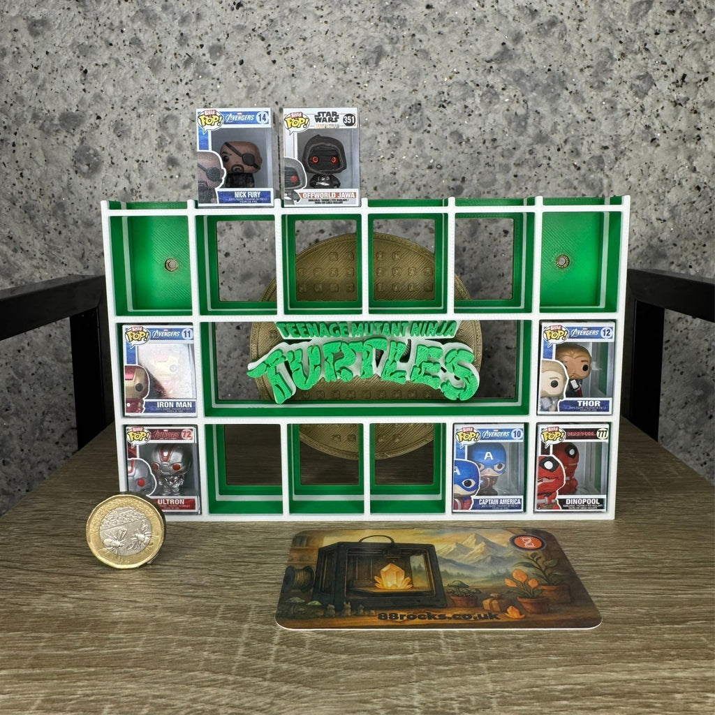 Display Shelf Organizer for 20 Bitty Pop Boxes Ninja Turtles themed