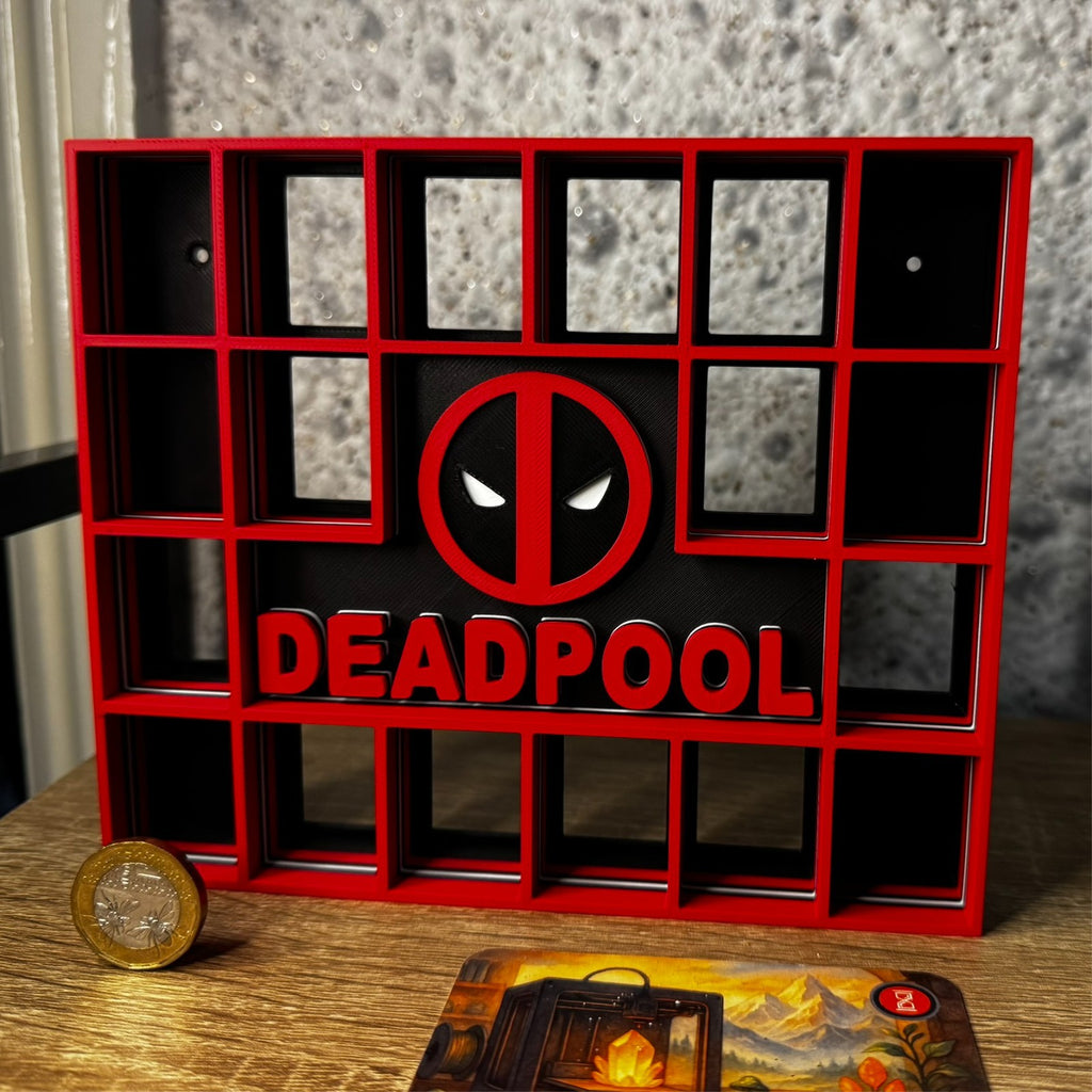 Display Shelf for 18 Bitty Pop Deadpool themed organizer