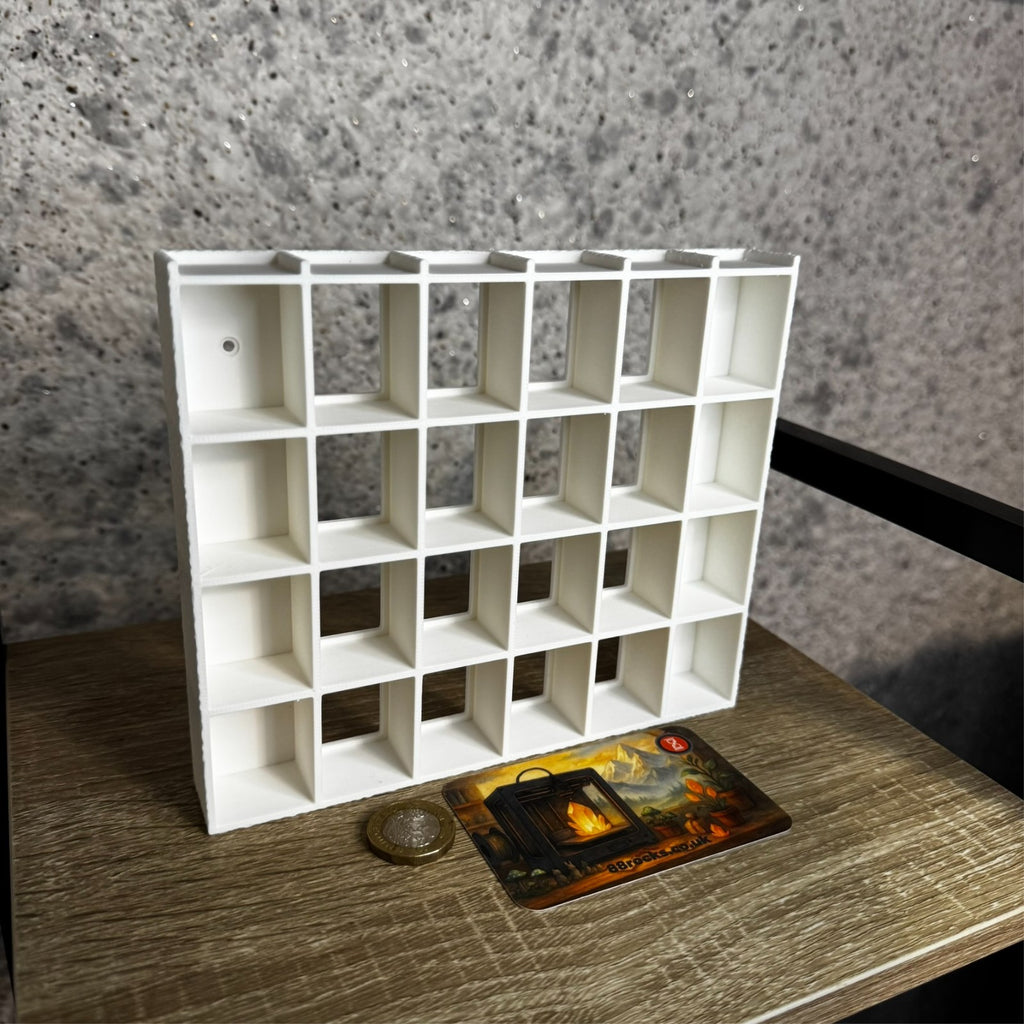Shelf for Bitty Pop – Holds 30 Figures –White. Wall/Desk Display Stand