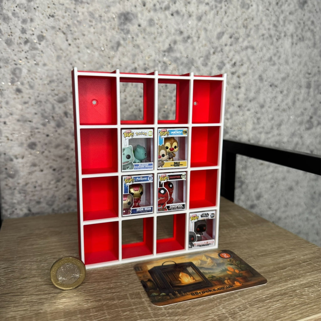 Display Shelf for Bitty Pop 20 slots organizer red white