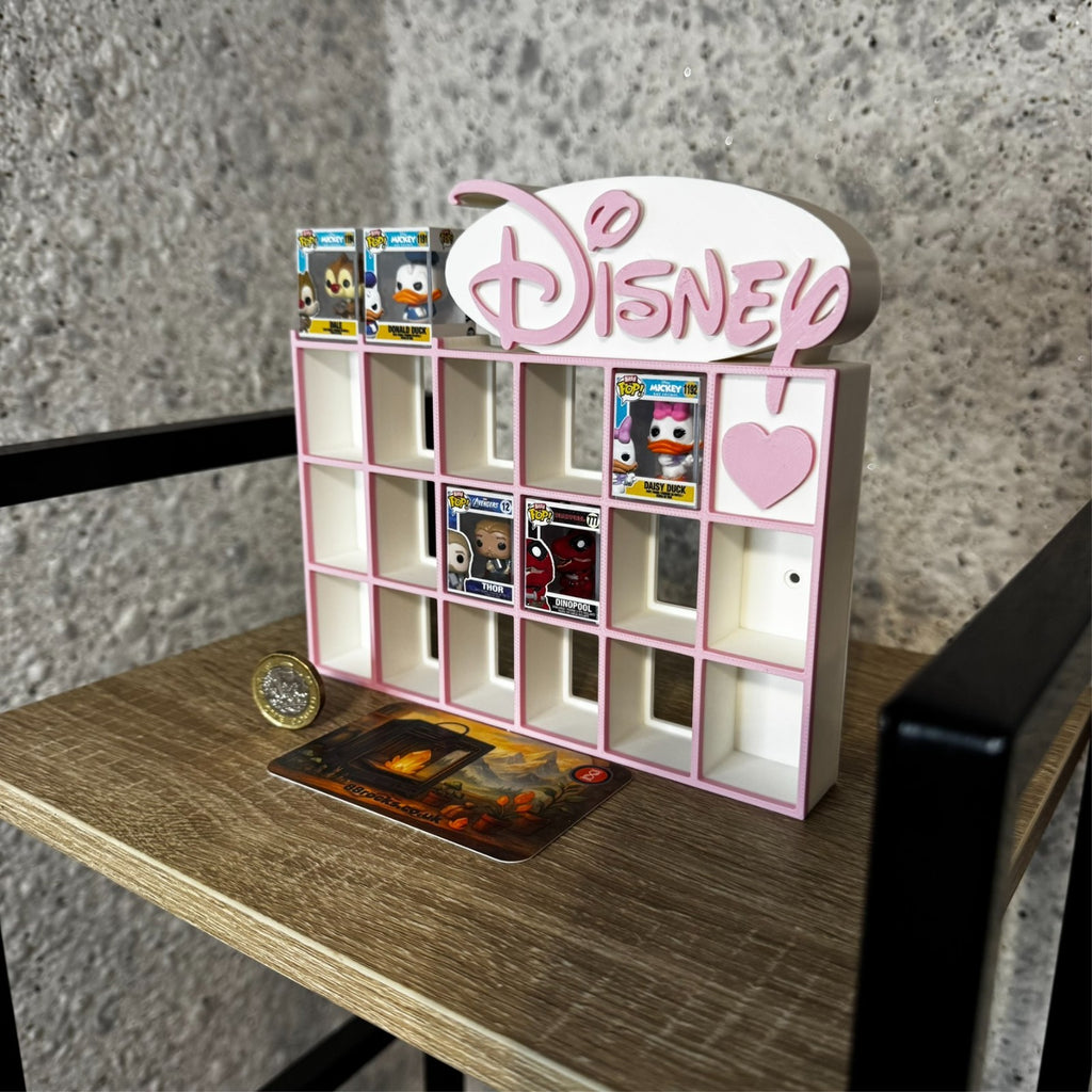 Display Shelf for Bitty Pop Disney themed 19 slots unit white pink