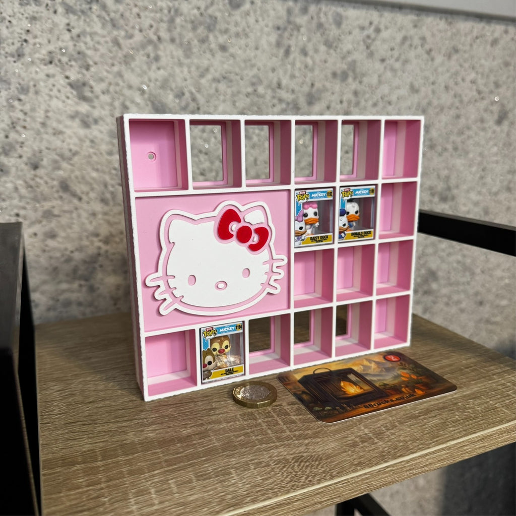 Display Shelf for Bitty Pop stand mini figures Hello Kitty themed 18 slots unit