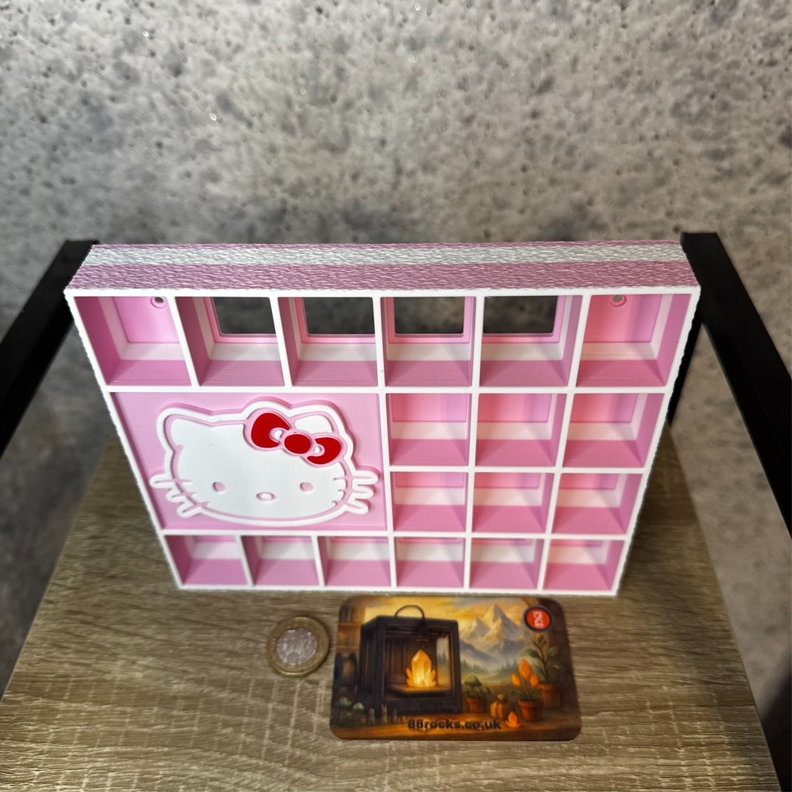 Display Shelf for Bitty Pop stand mini figures Hello Kitty themed 18 slots unit