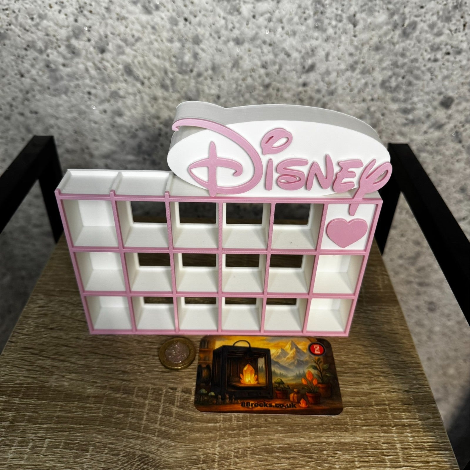 Display Shelf for Bitty Pop Disney themed 19 slots unit white pink