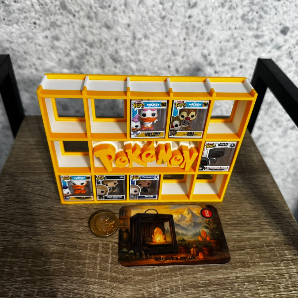 Display Shelf for Bitty Pop Pokemon themed  17 slots stand organizer