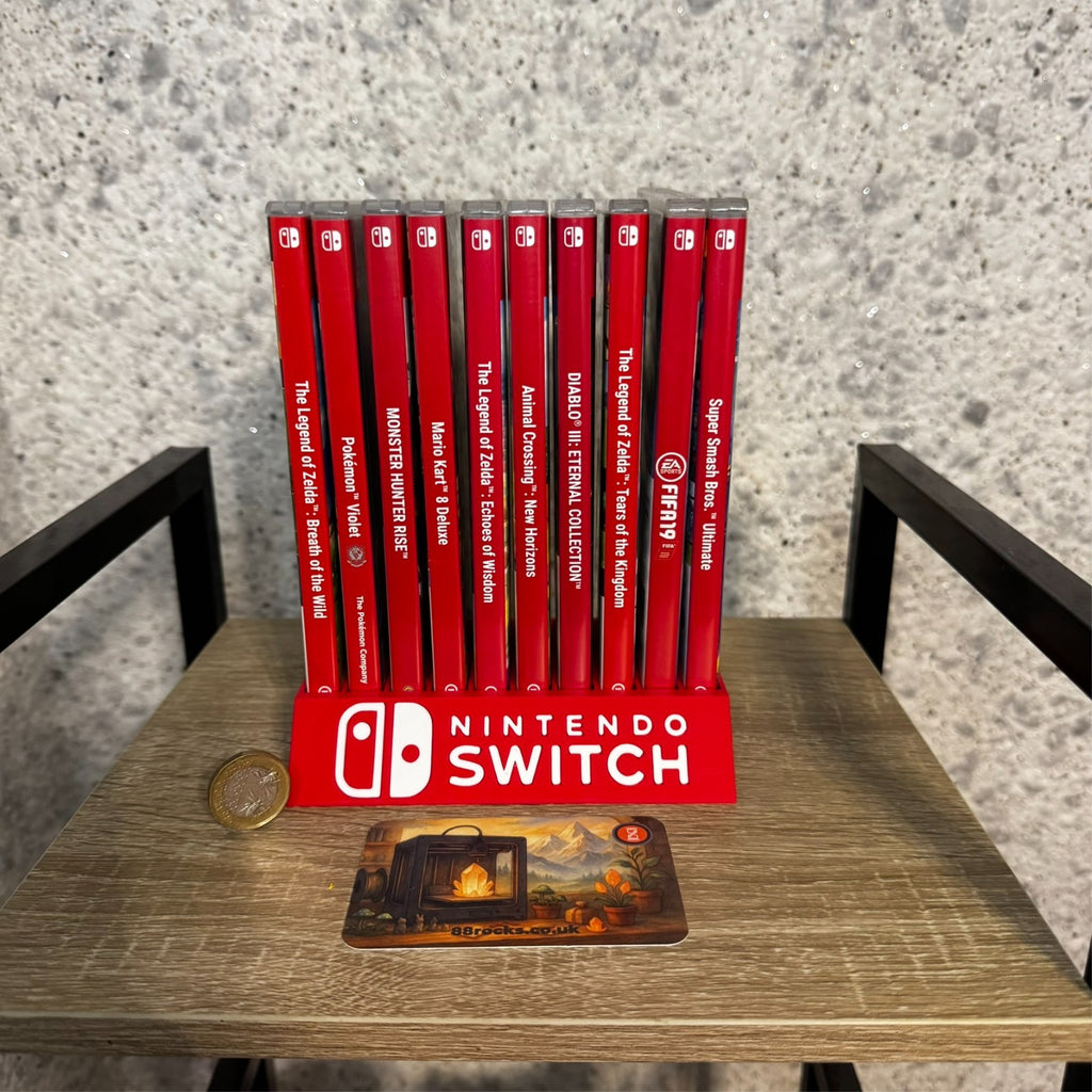 Display Stand Rack for Nintendo Switch Game Cases - Holds 10 Boxes