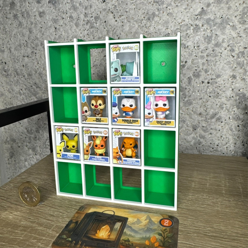 Display Shelf for Bitty Pop 20 slots organizer green white