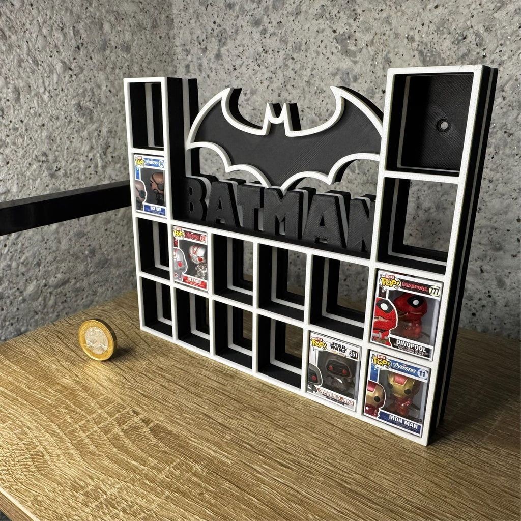 Display Shelf Organizer for 16 Bitty Pop boxes — Batman themed