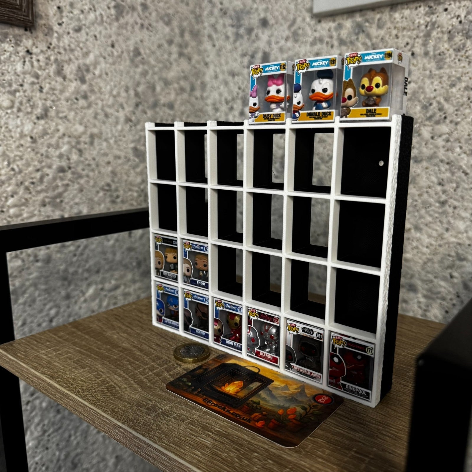Display Shelf for Bitty Pop 30 slots black white organizer