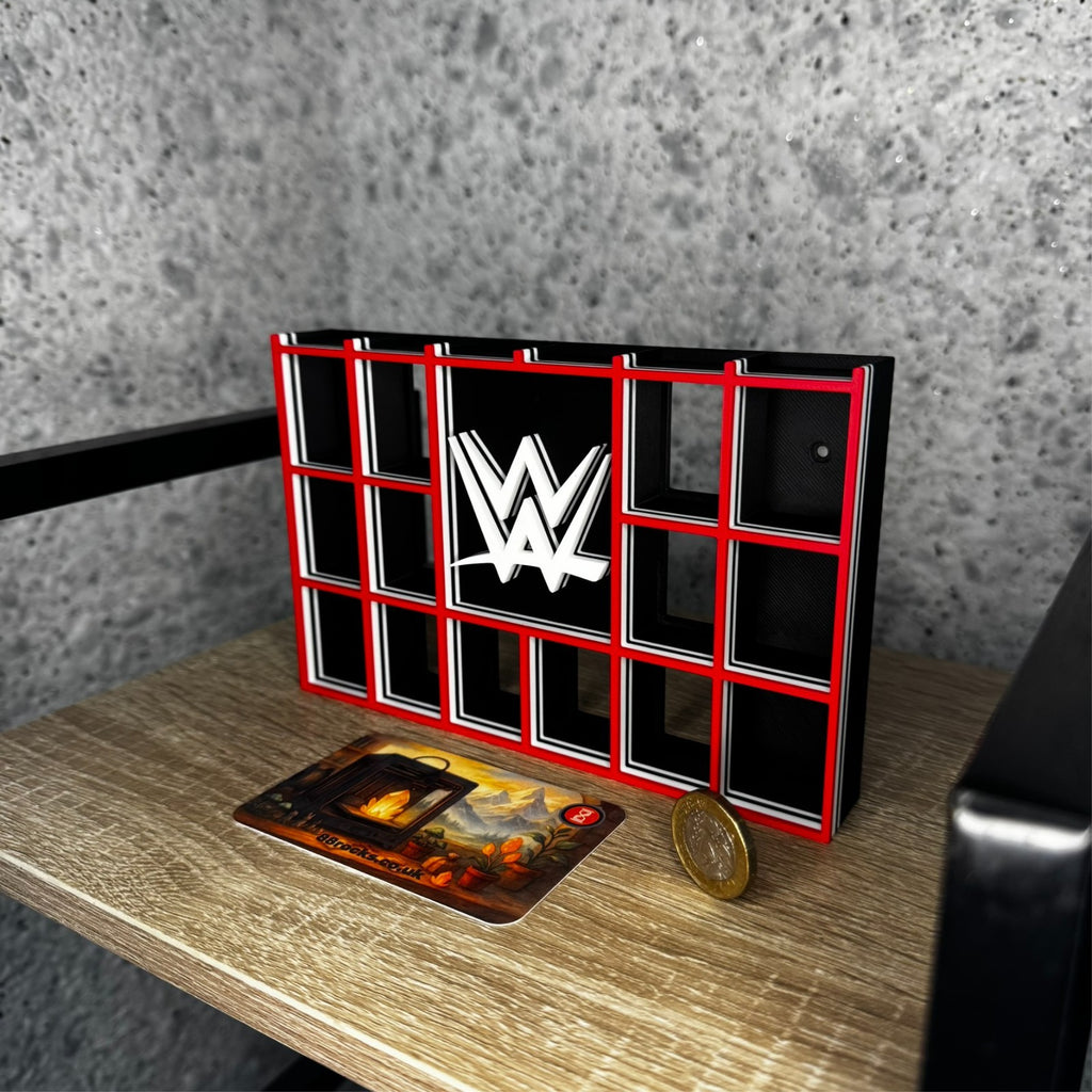 Display Shelf for Bitty Pop collection organizer in WWE themed design