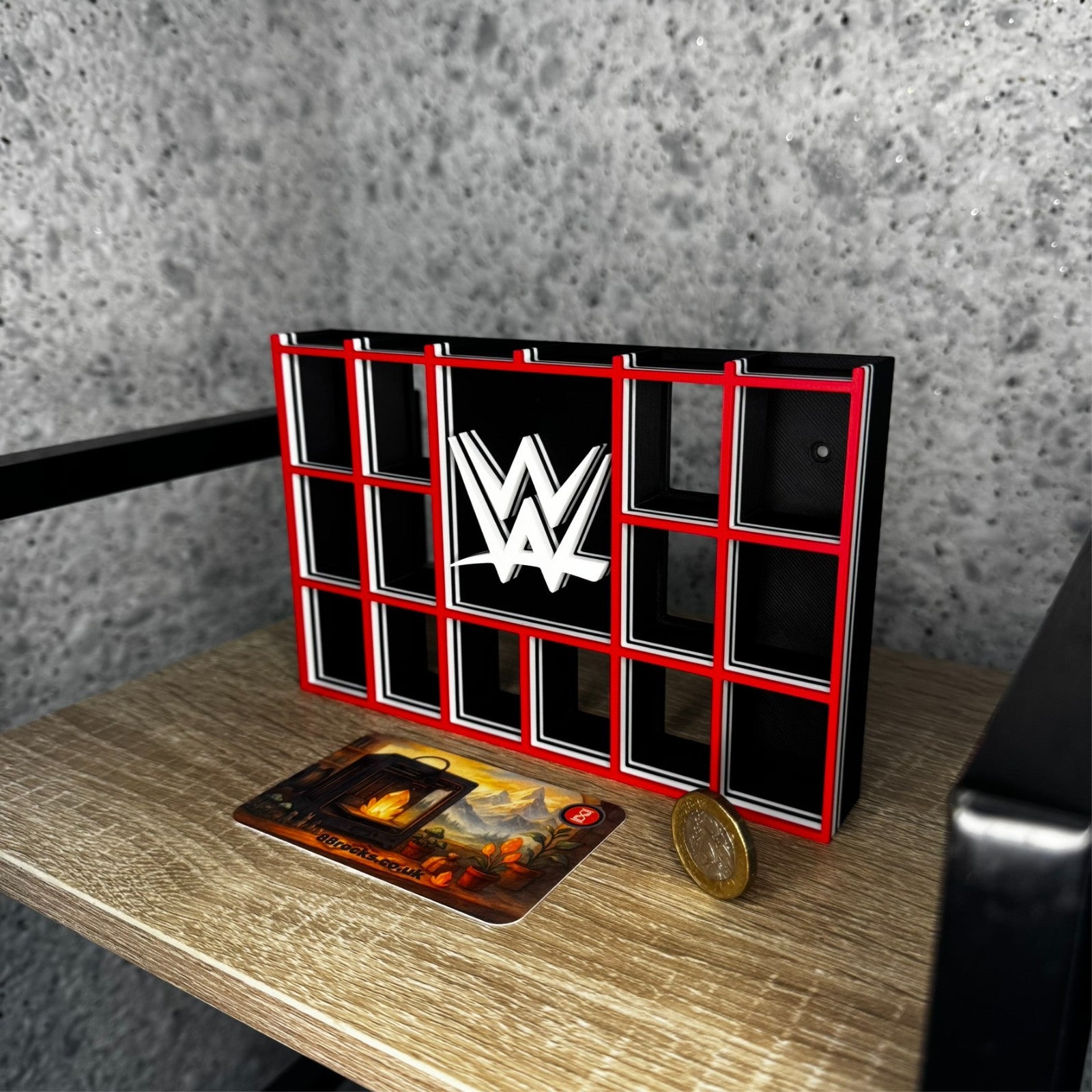 Display Shelf for Bitty Pop collection organizer in WWE themed design