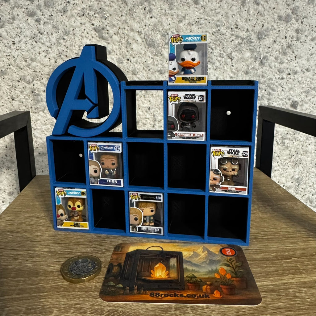Display Shelf for Bitty Pop Avengers themed 16 slots stand organizer