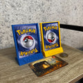 Set of 2 stands for collectible cards pokemon theme blue and yellow