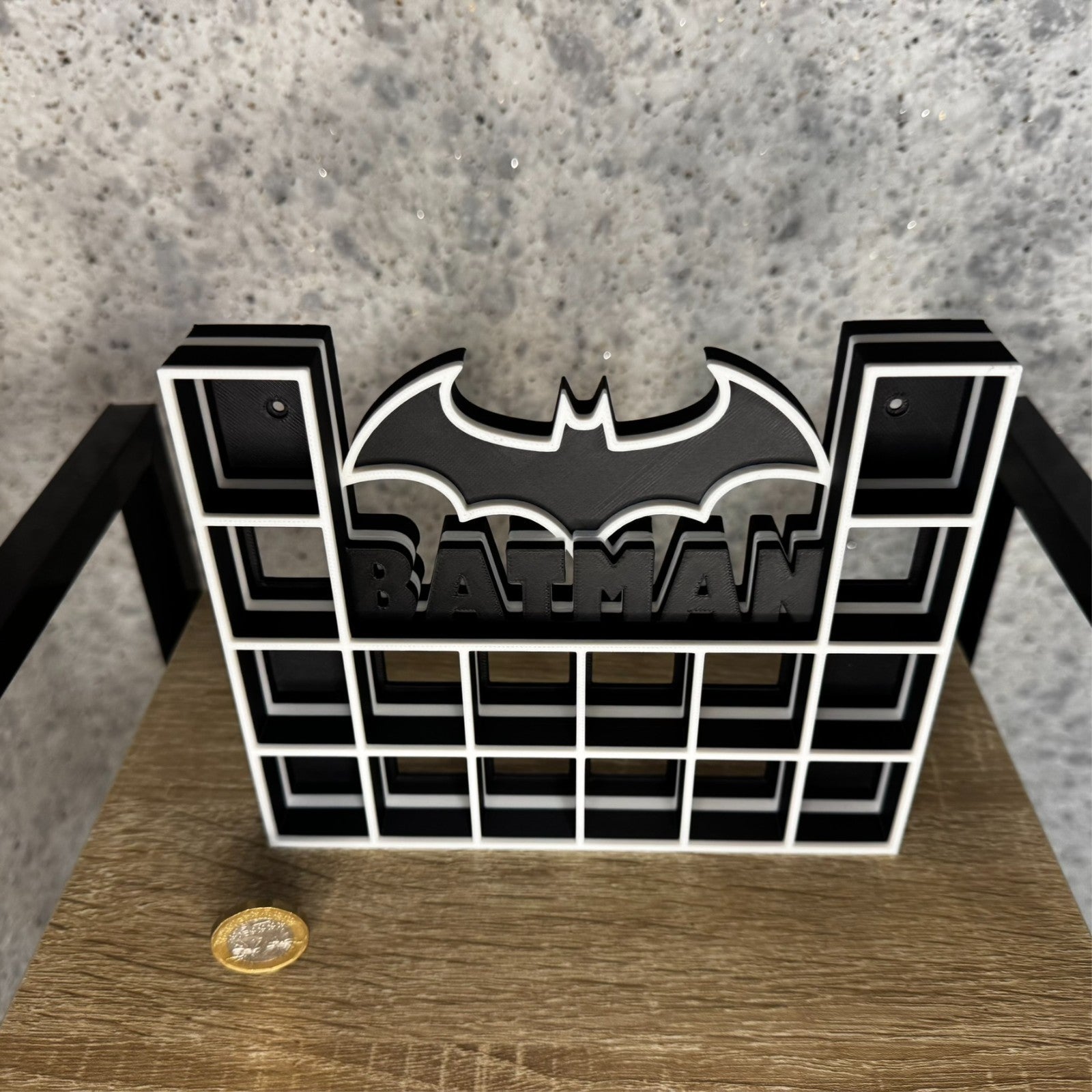 Display Shelf Organizer for 16 Bitty Pop boxes — Batman themed