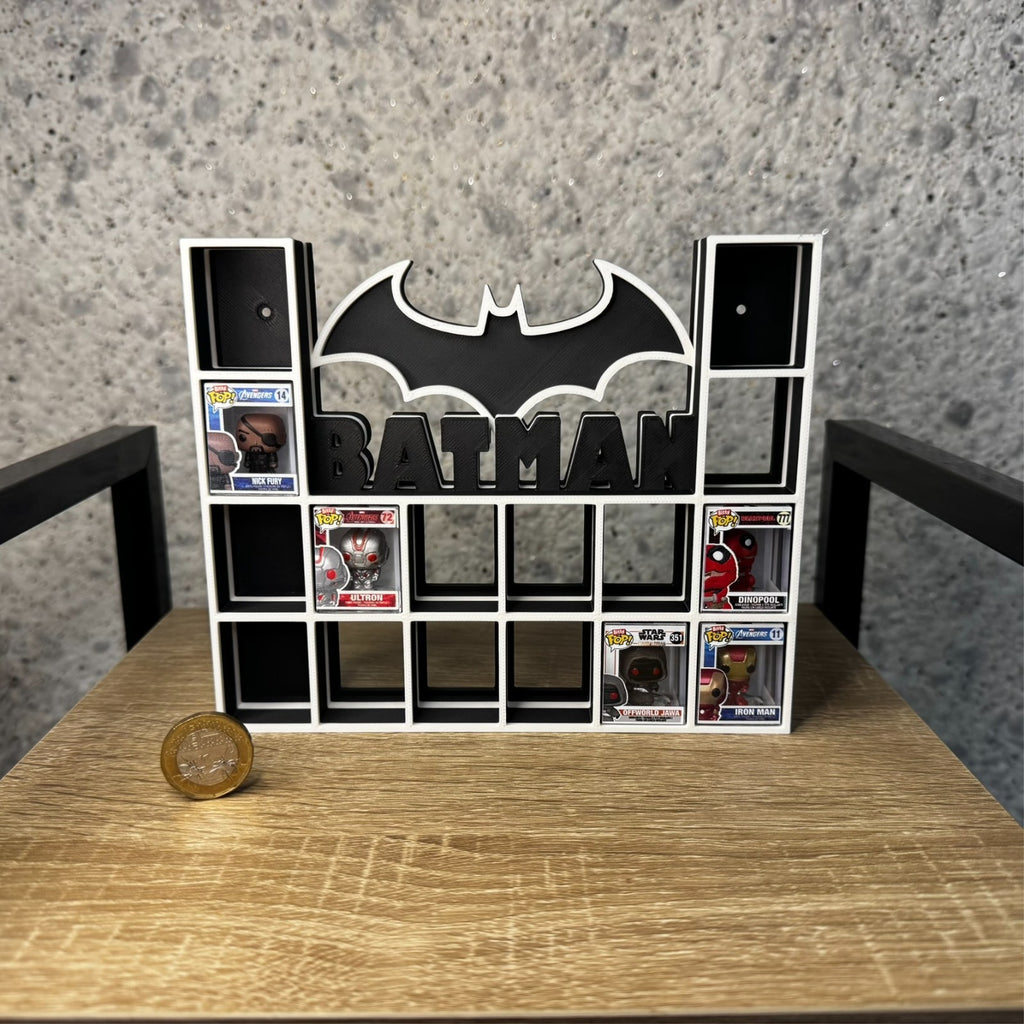 Display Shelf Organizer for 16 Bitty Pop boxes — Batman themed