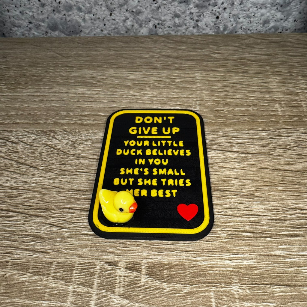 Pocket Hug Duck – Don’t Give Up – 3D Printed Motivation Card
