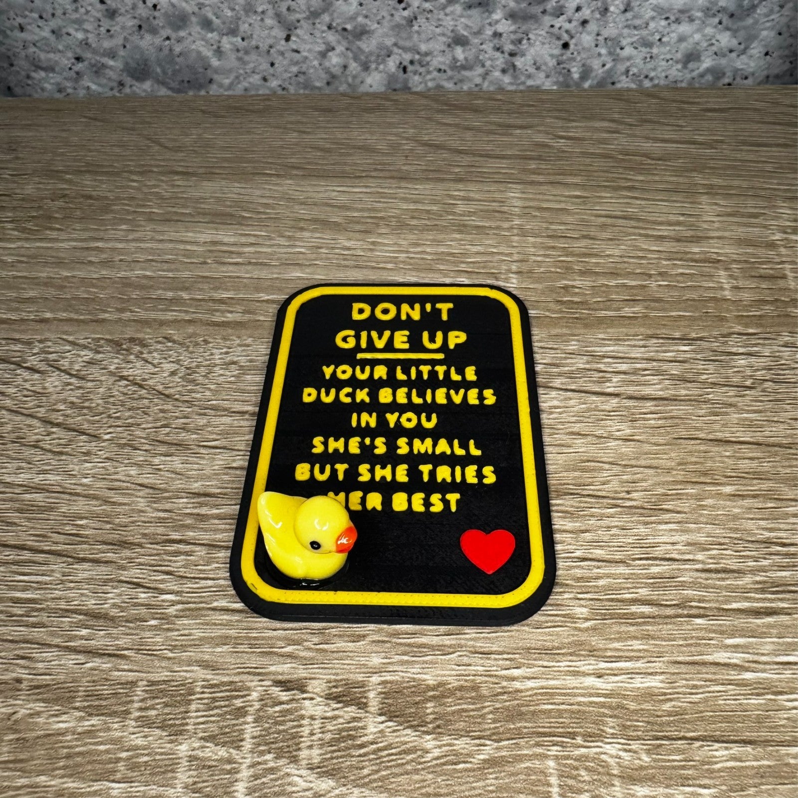 Pocket Hug Duck – Don’t Give Up – 3D Printed Motivation Card