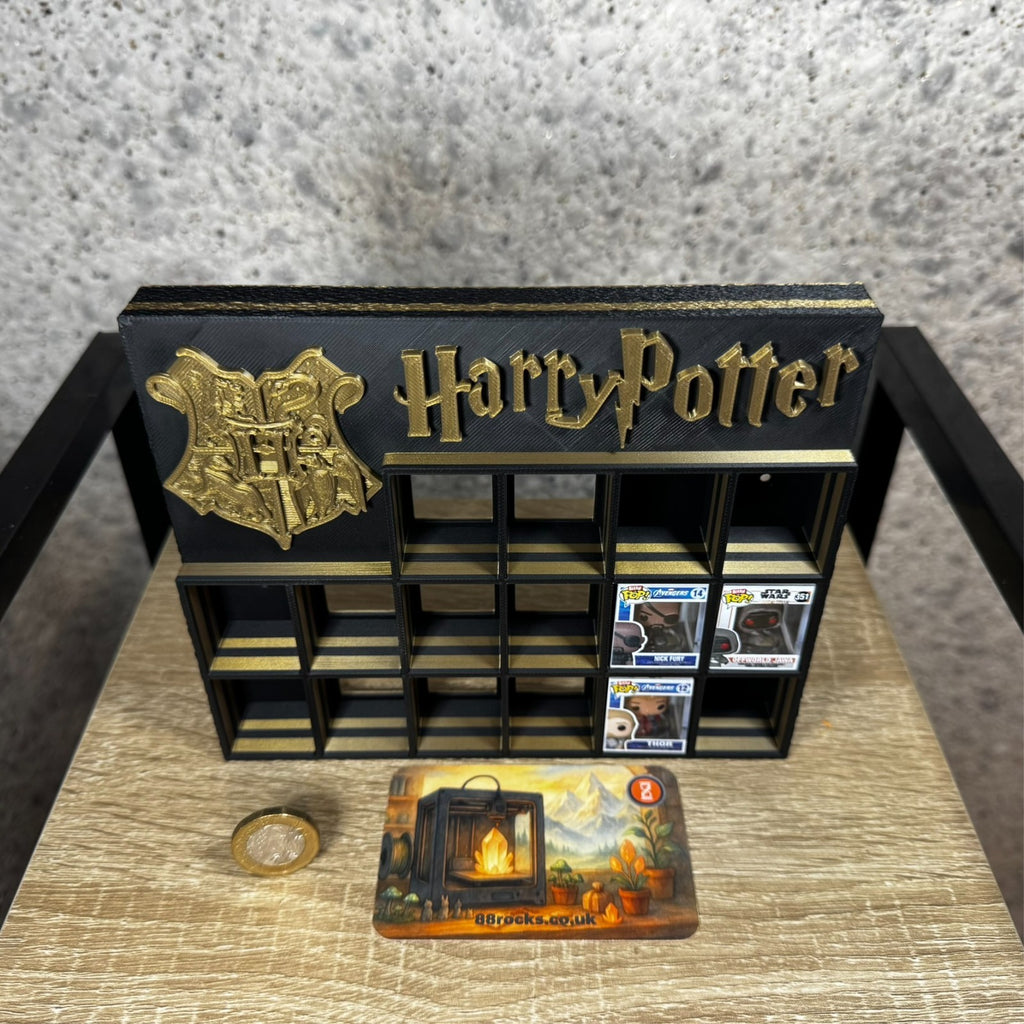 Display Shelf Organizer for 16 Bitty Pop boxes Harry Potter themed.
