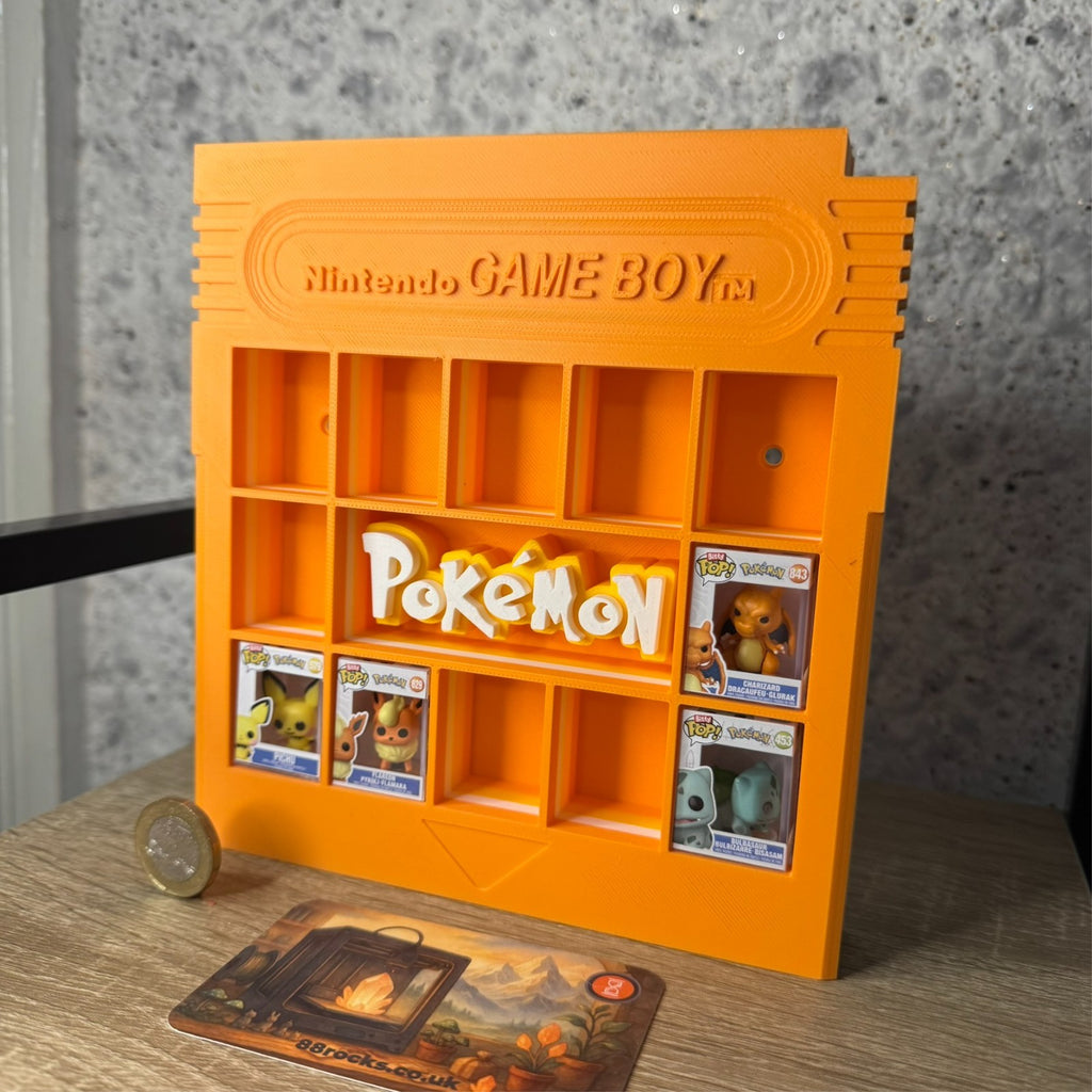 Display Shelf Organizer for 12 Bitty Pop boxes Game Boy Pokemon themed
