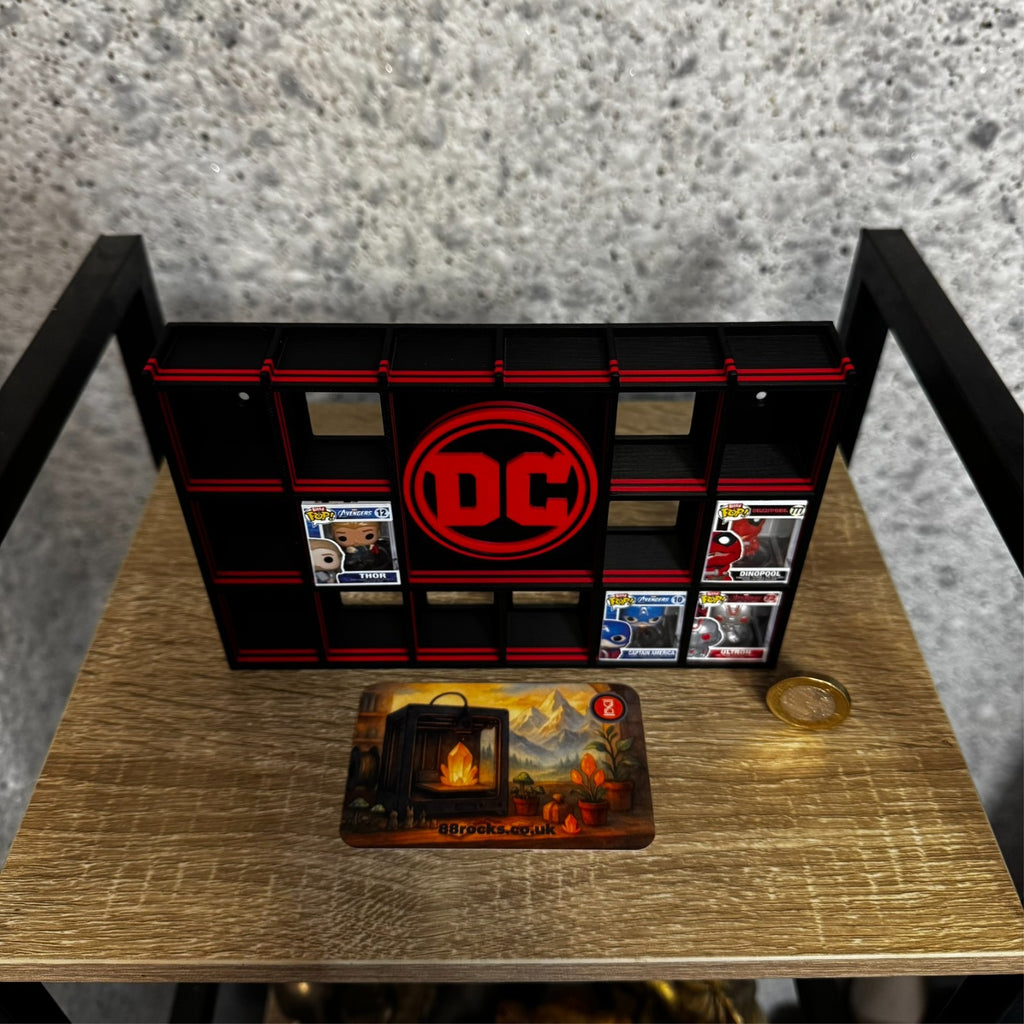 Display Shelf for Bitty Pop DC themed black red