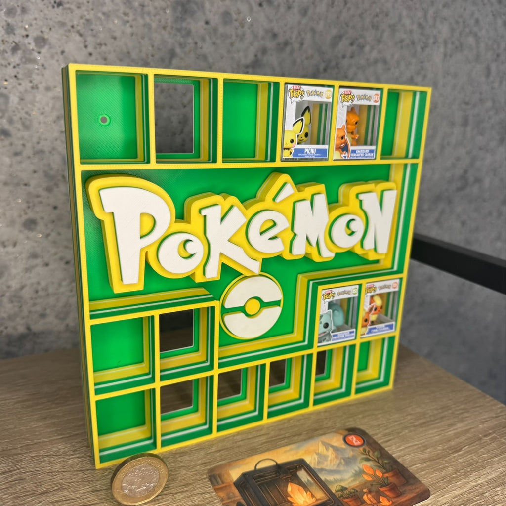 Display Shelf for Bitty Pop Pokemon themed, 16 slots