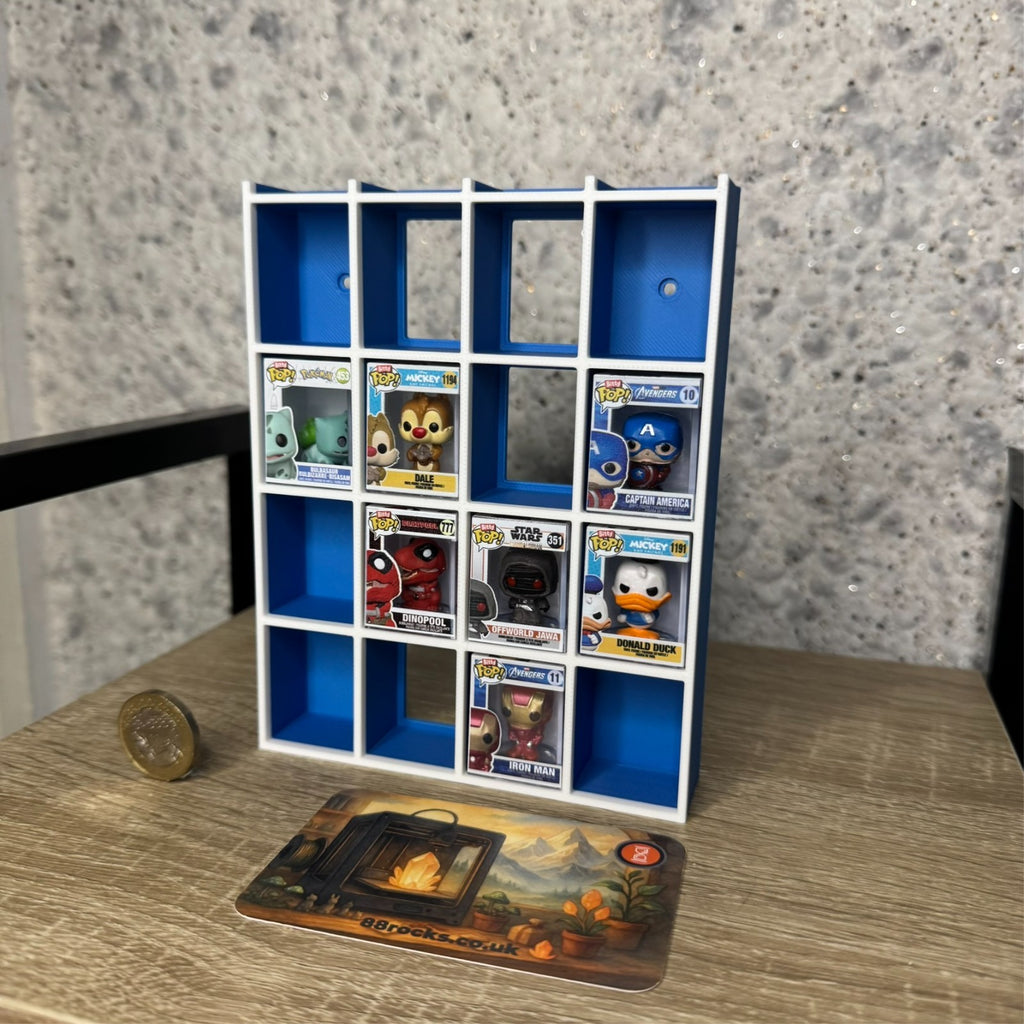 Display Shelf for Bitty Pop 20 slots organizer blue white