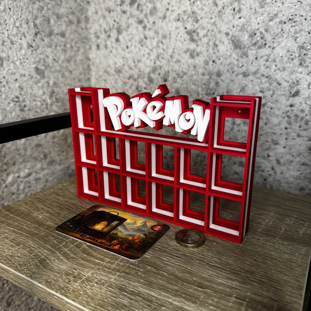 Display Shelf for Bitty Pop Pokemon themed 16 slots unit (fire edition)